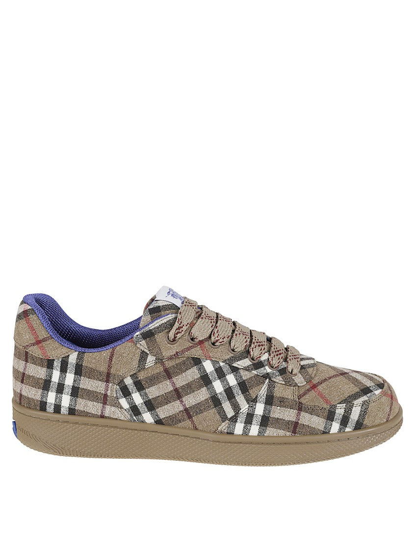 Burberry Brown Check Sneakers