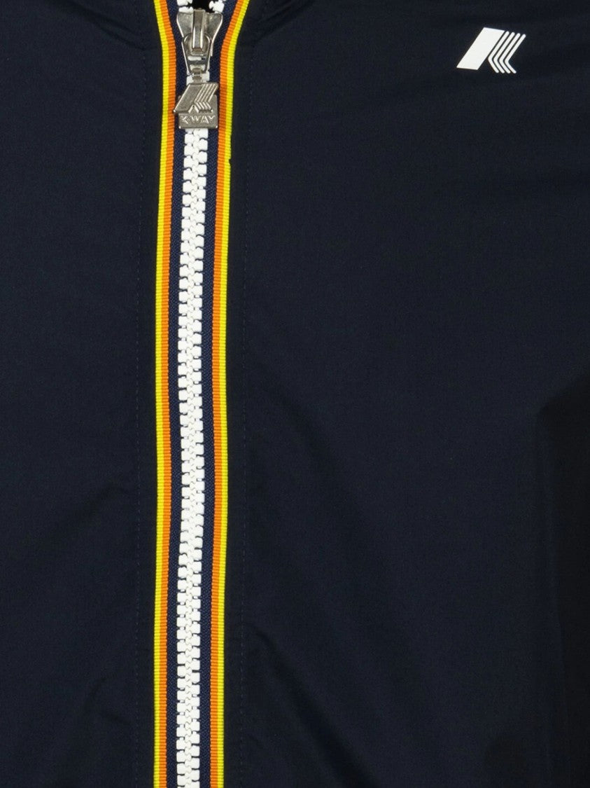 K-Way Blue Stretch Dot Hooded Jacket