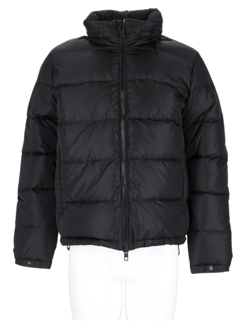 Aspesi Black High-Collar Cropped Puffer Down Jacket
