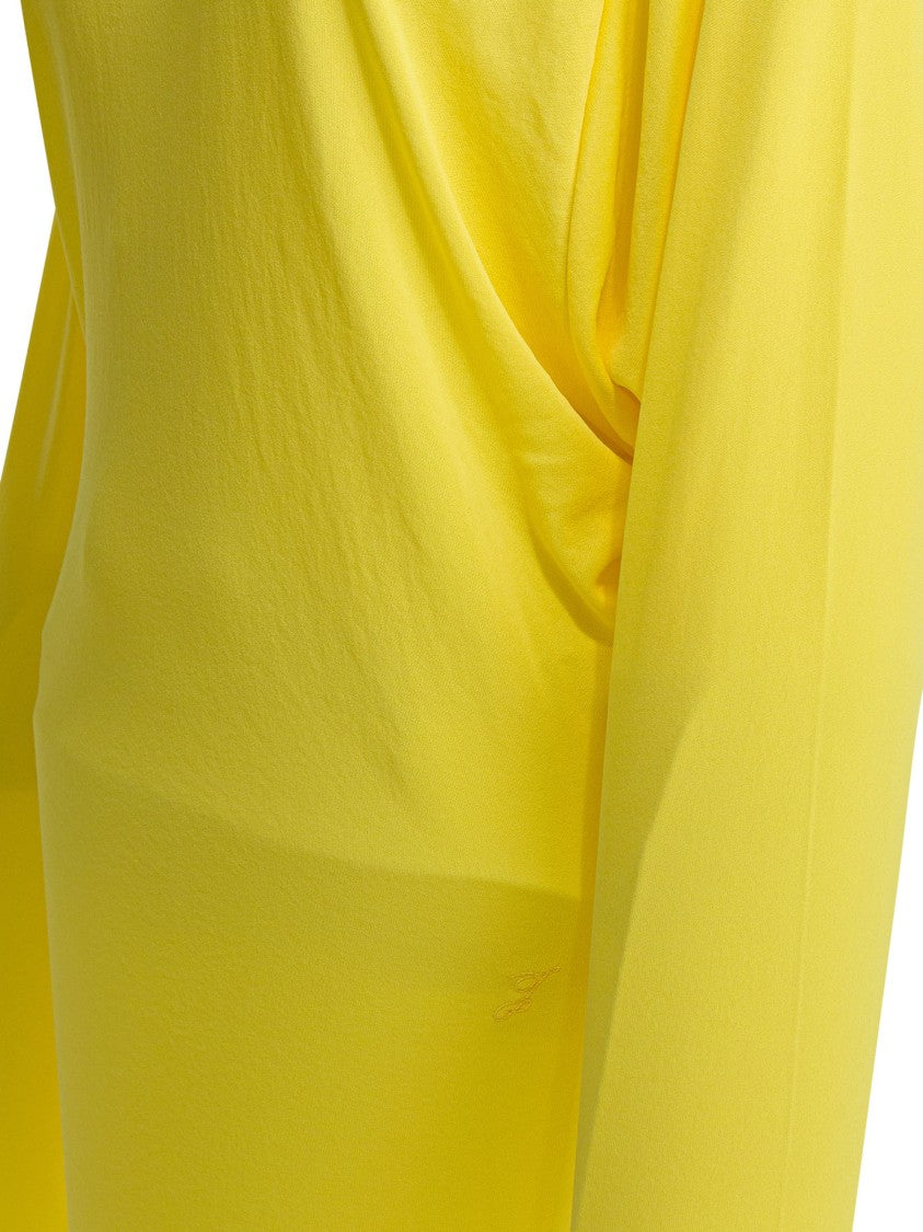 Jacquemus Dramatic Open-Back Midi Dress With Long Sleeves