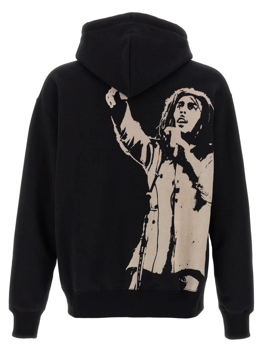 Junya Watanabe Fleece Cotton Oversized Hoodie With Logo Embroidery