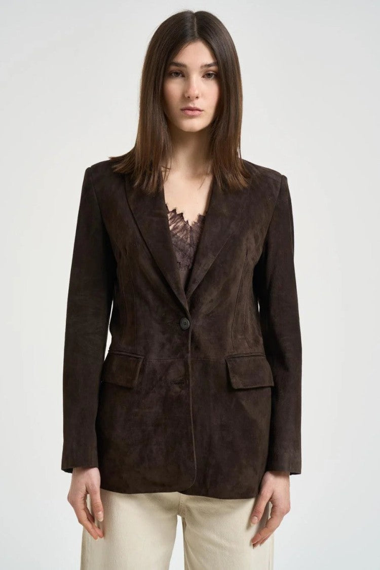 S.W.O.R.D. Brown Wool-Blend Notch-Lapel Blazer