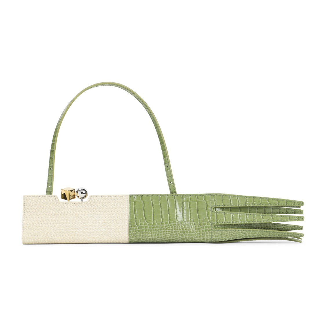 Jacquemus Two-Tone Crocodile-Embossed Leather Shoulder Bag