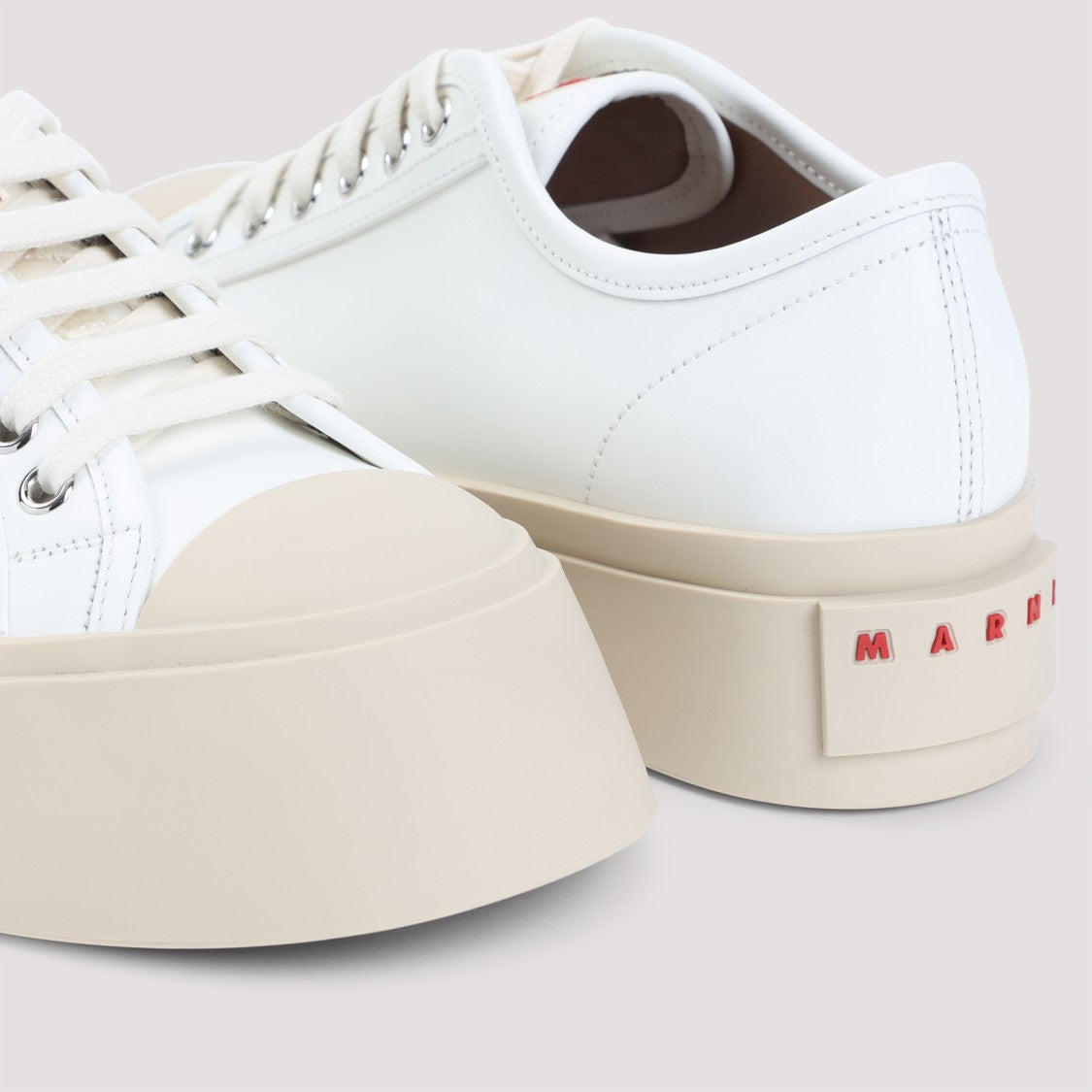 Marni Pablo White Calf Leather Sneakers