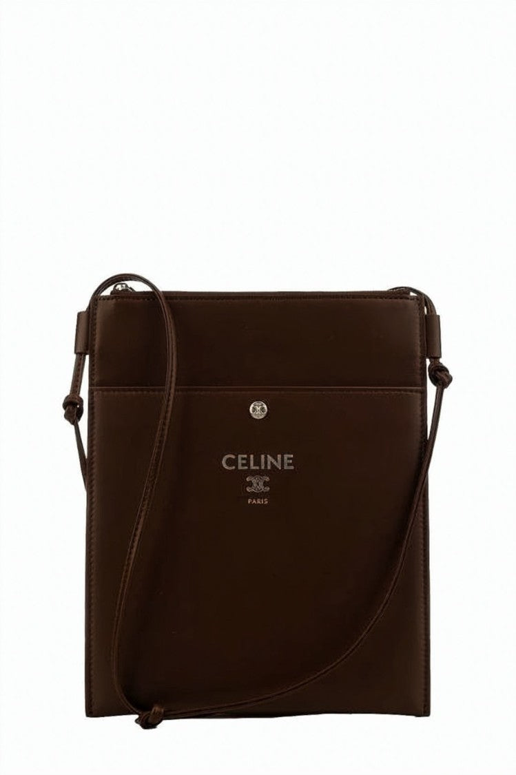 Celine Rectangular Calf Leather Pouch With Adjustable Strap