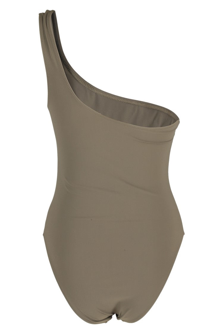 Lido One-Shoulder Olive Green Swimsuit