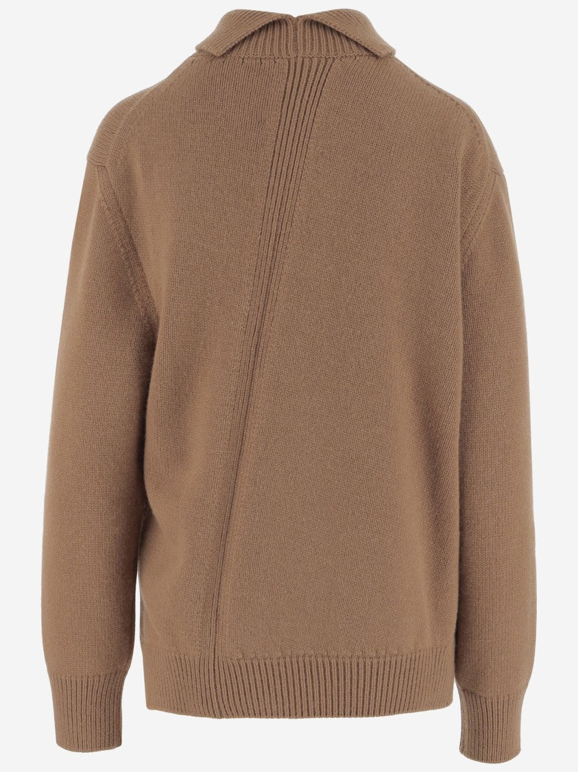 Jil Sander Asymmetrical High Neck Knit Sweater
