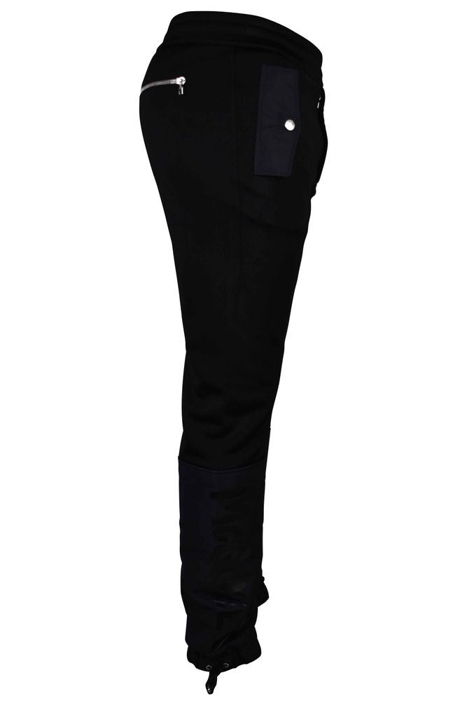 Alexander Mcqueen Black Viscose Jogging Pants With Polyamide Inserts