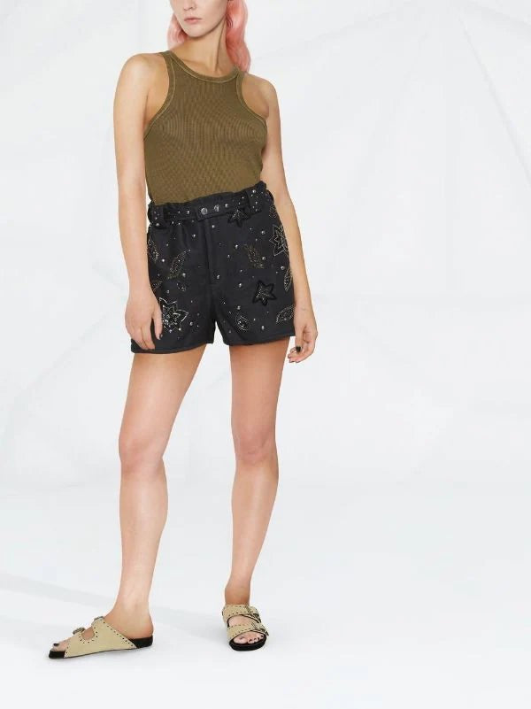 Isabel Marant Kayneliae Embroidered Shorts
