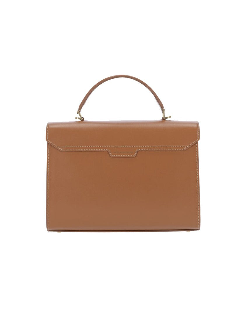 Anya Hindmarch Brown Mortimer Flap Leather Handbag