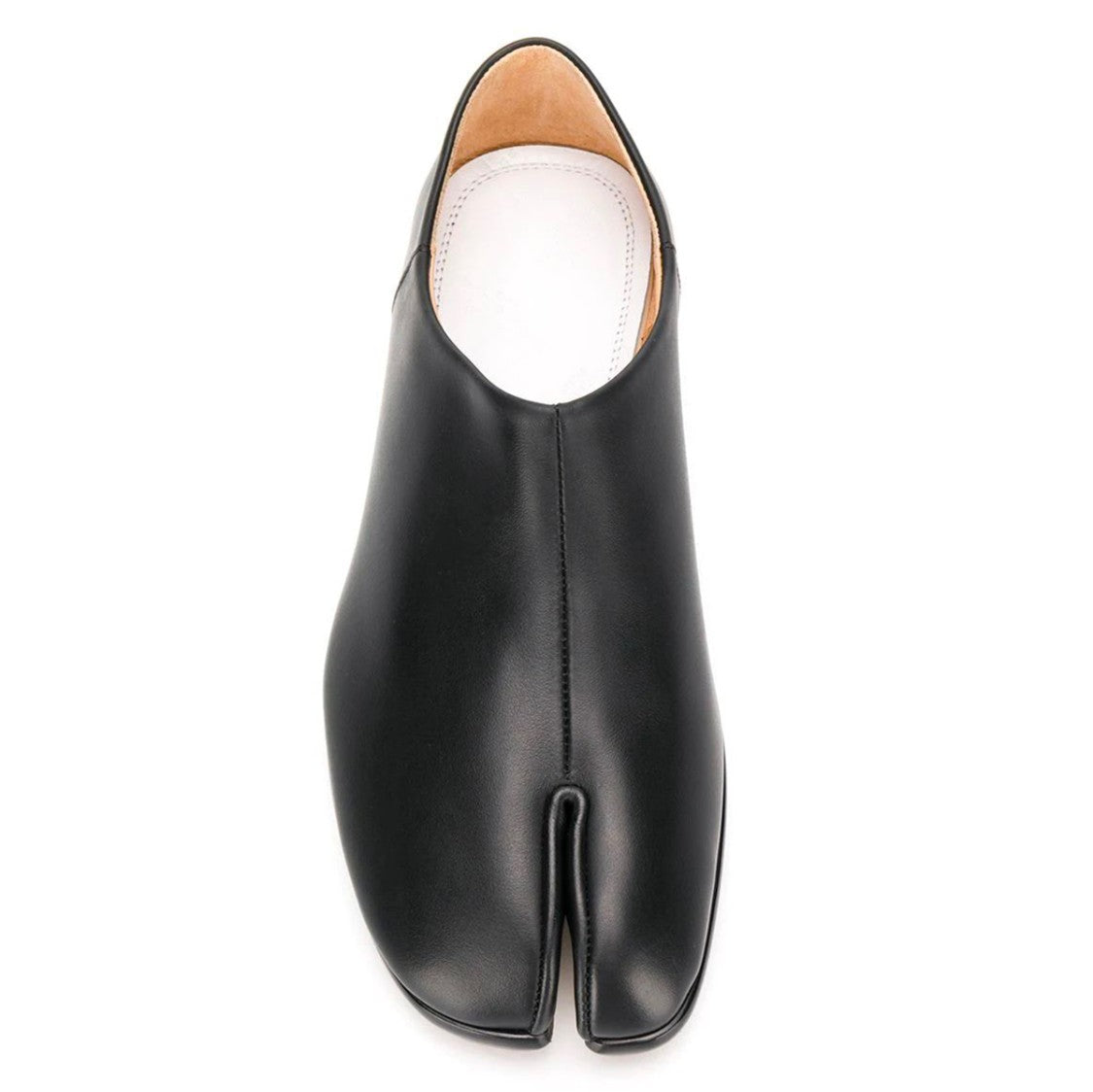 Maison Margiela Black Leather Flats With Split-Toe Detail