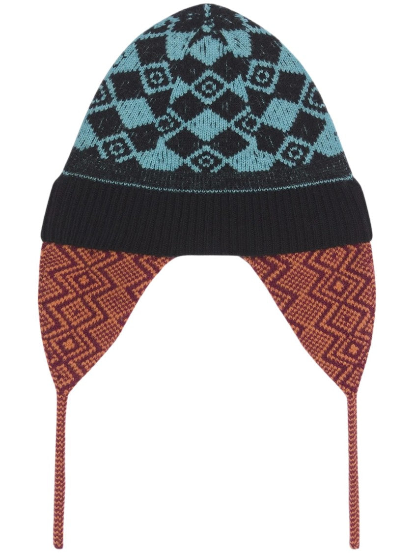 Dries Van Noten Marvin Hat Geometric Knitted Hat