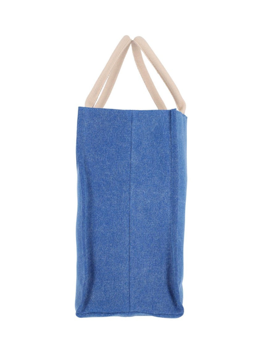 Marni Rectangular Denim Tote Bag With Design