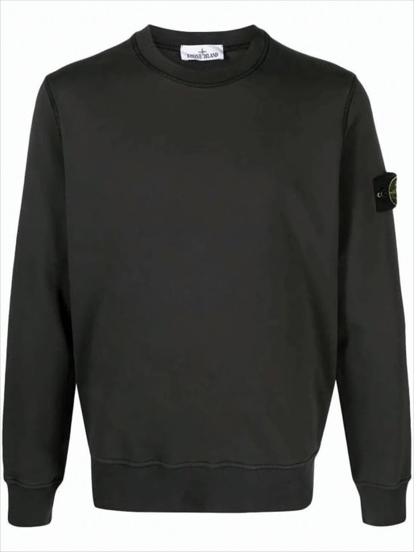 Stone Island Long-Sleeve Black Crewneck Sweatshirt