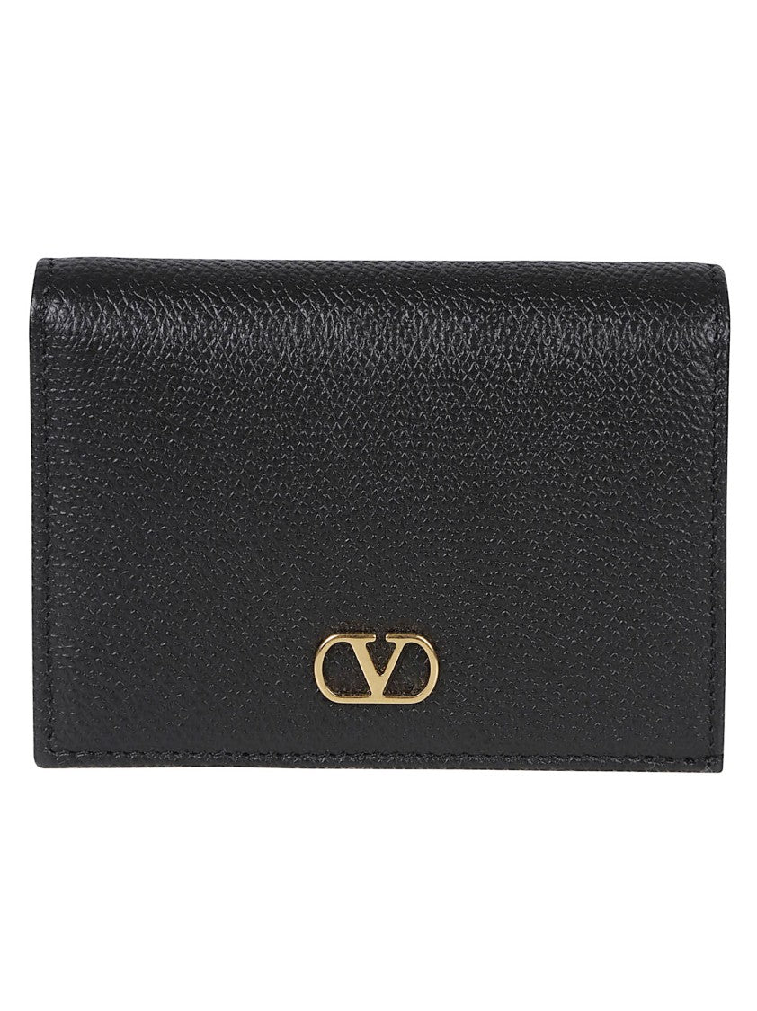 Valentino Garavani Textured Leather Wallet With Vlogo Signature