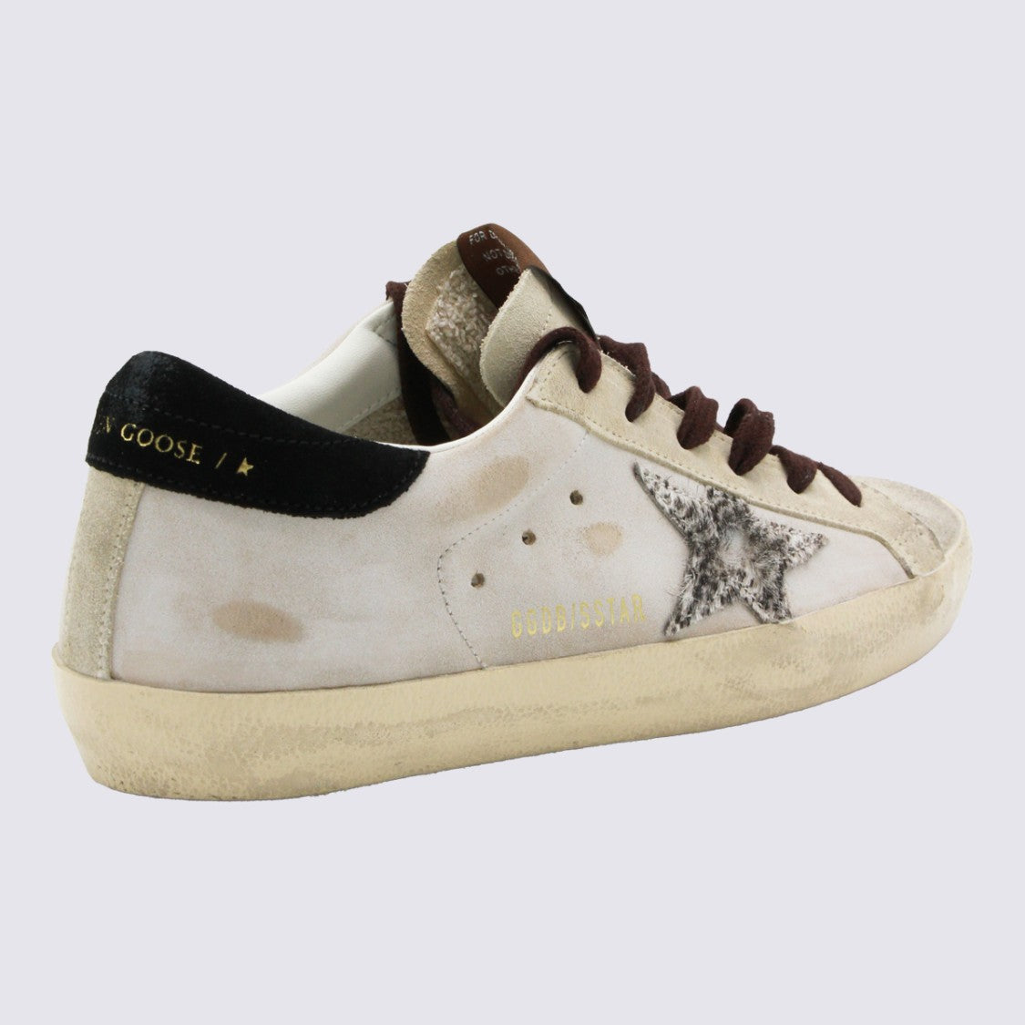 Golden Goose Distressed White Leather Sneakers With Signature Star Patch