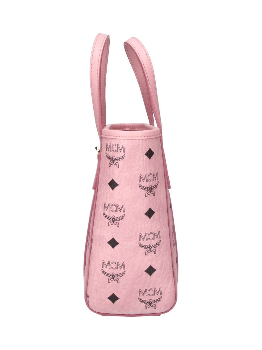 Mcm Toni Pink Visetos Monogram Mini Tote Bag