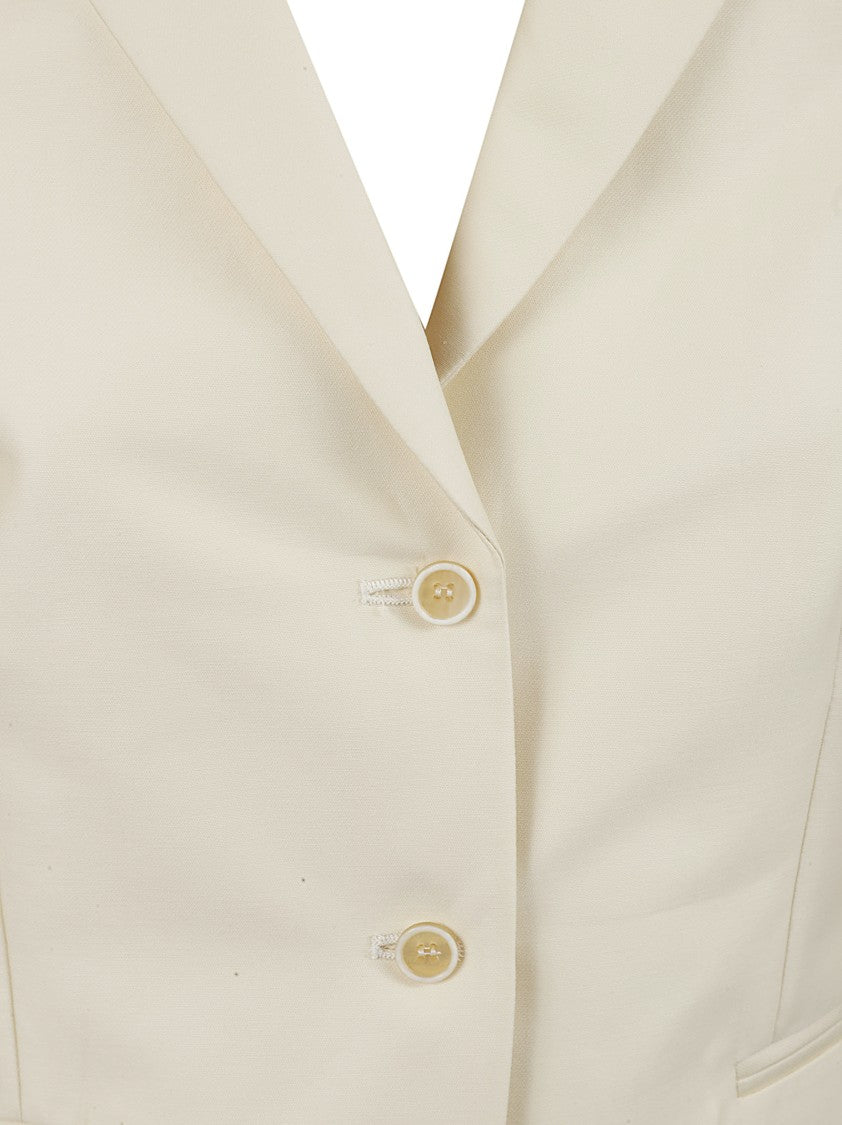 Fabiana Filippi Tailored Yellow Jacket With Notched Lapel