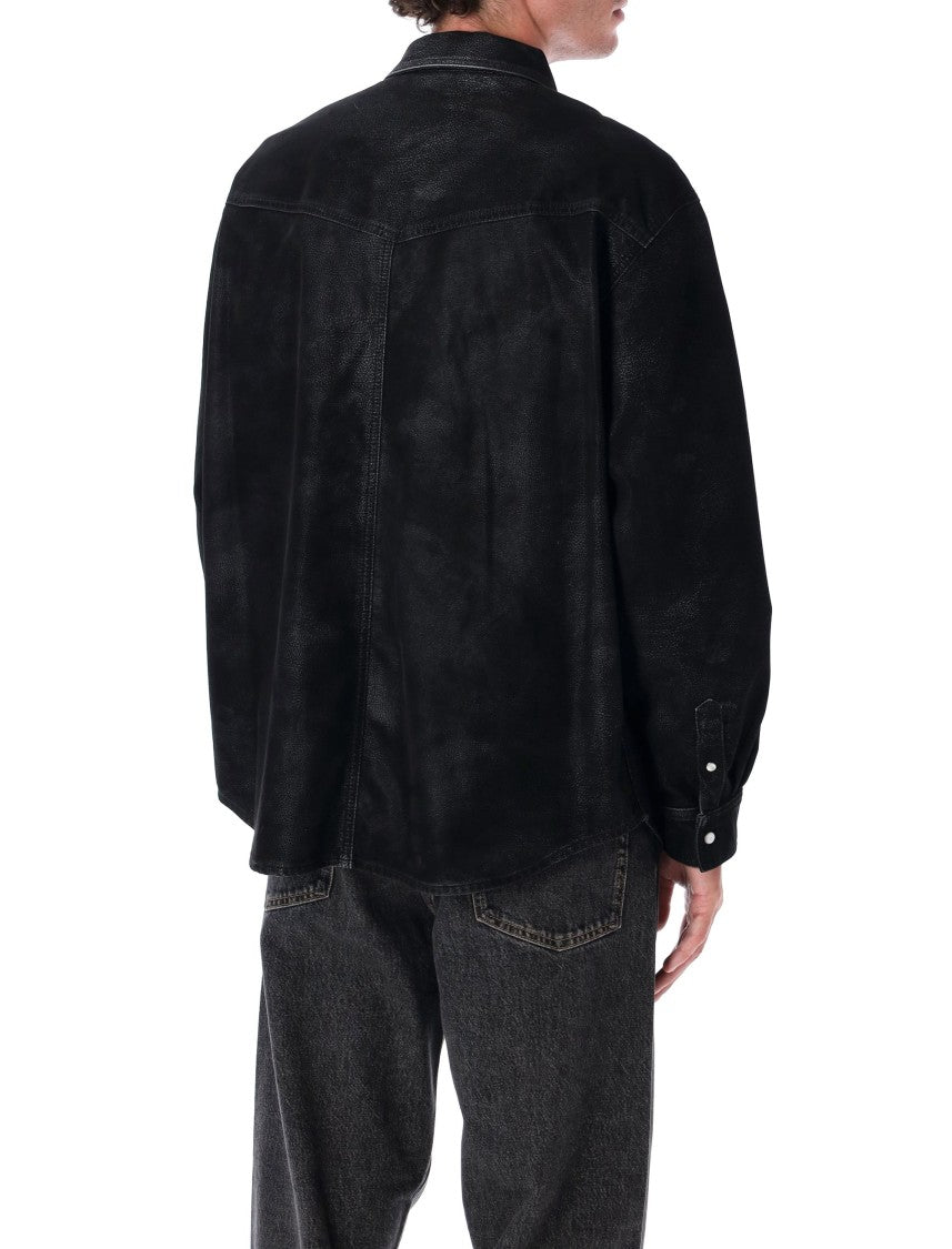 Isabel Marant Marant Kadrian Black Eco Leather Overshirt