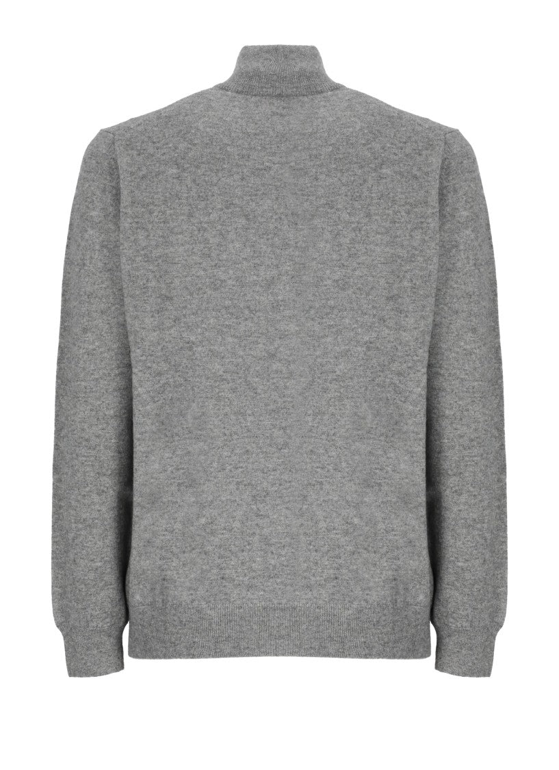 Della Ciana Grey Wool-Blend Zip-Through Knit