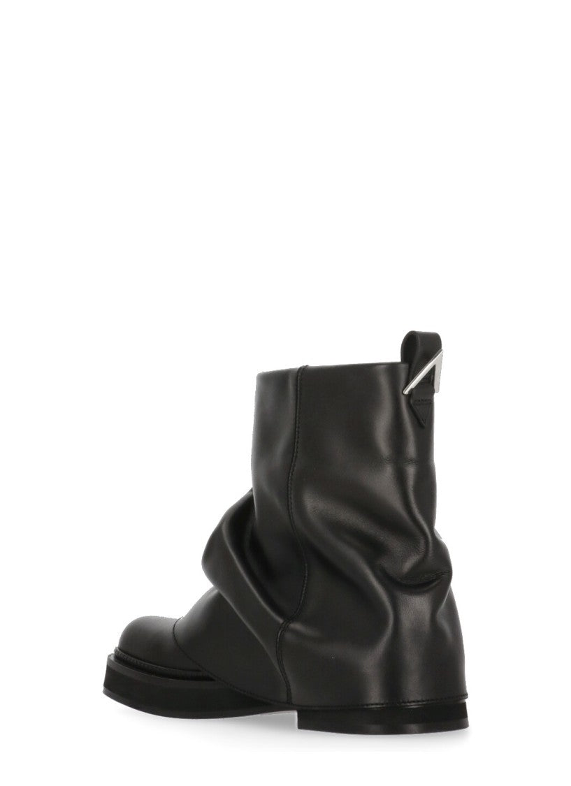 The Attico Black Leather Boots