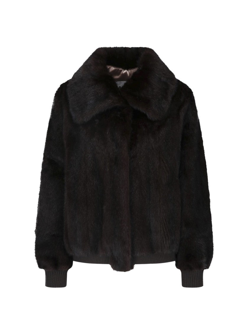 Iacopa Clea Wide Collar Mink Fur Jacket