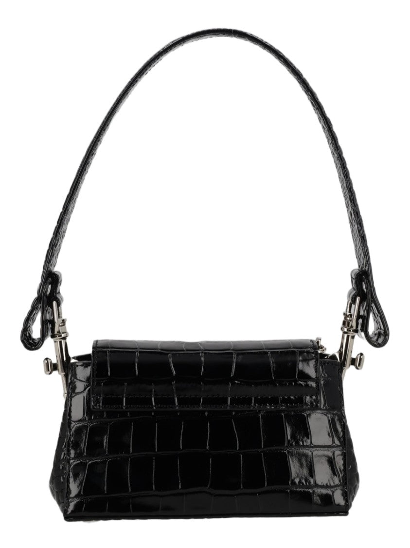 Vivienne Westwood Black Crocodile-Embossed Calf Leather Shoulder Bag