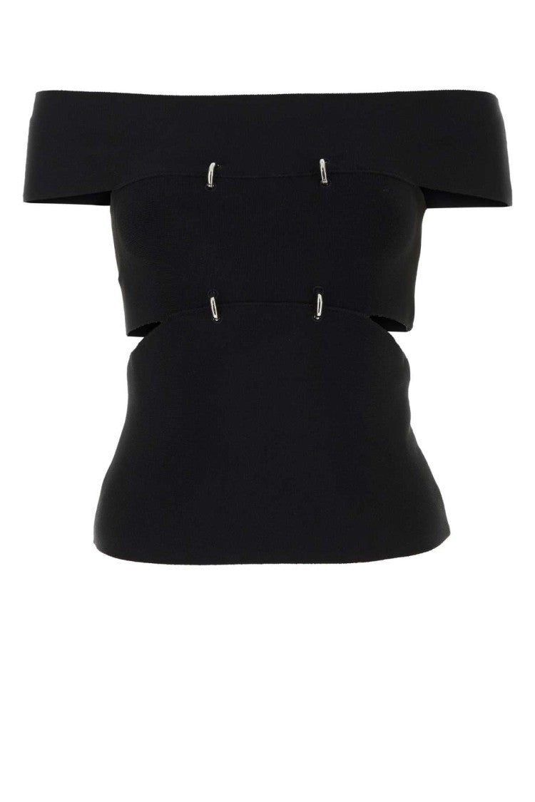 Alexander Mcqueen Black Stretch Viscose Blend Top