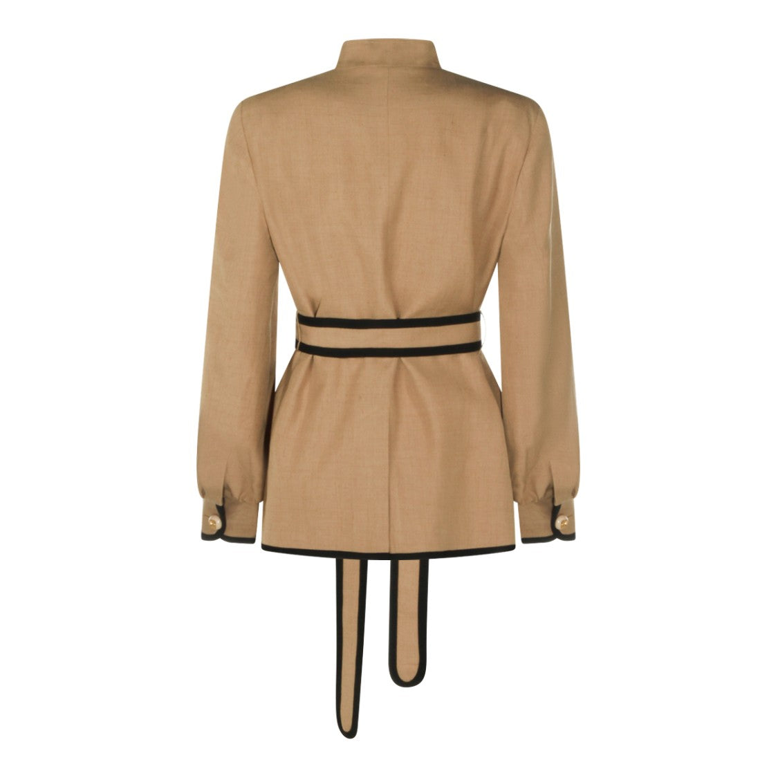 Valentino Beige Viscose Belt Waist Jacket