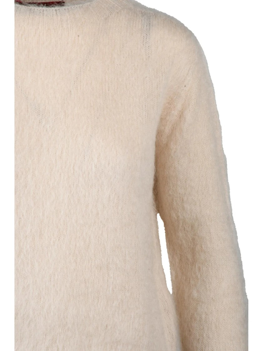 Max Mara Beige Aceto Mohair-Wool Blend Textured Sweater