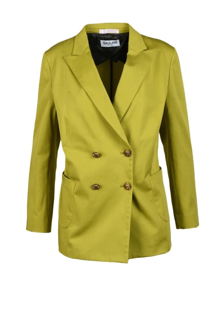 Saulina Double-Breasted Jacket - Acid Green