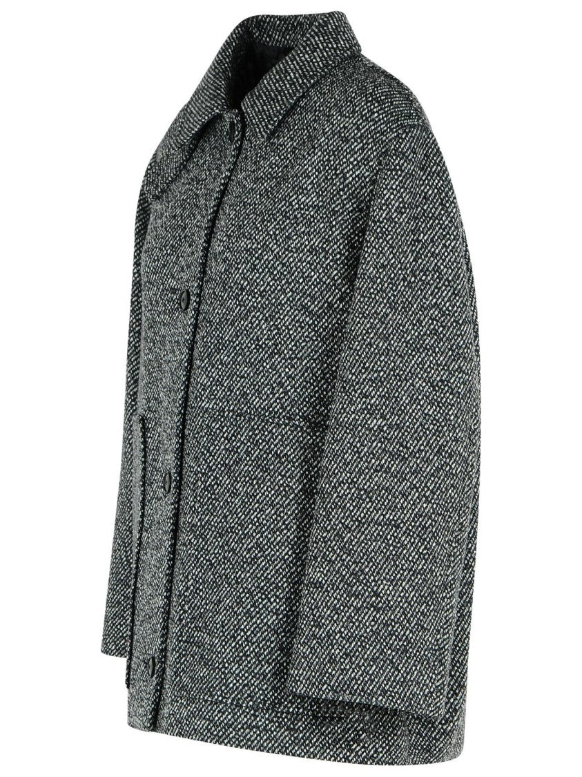 Closed Melange Grey Wool Blend Coat
