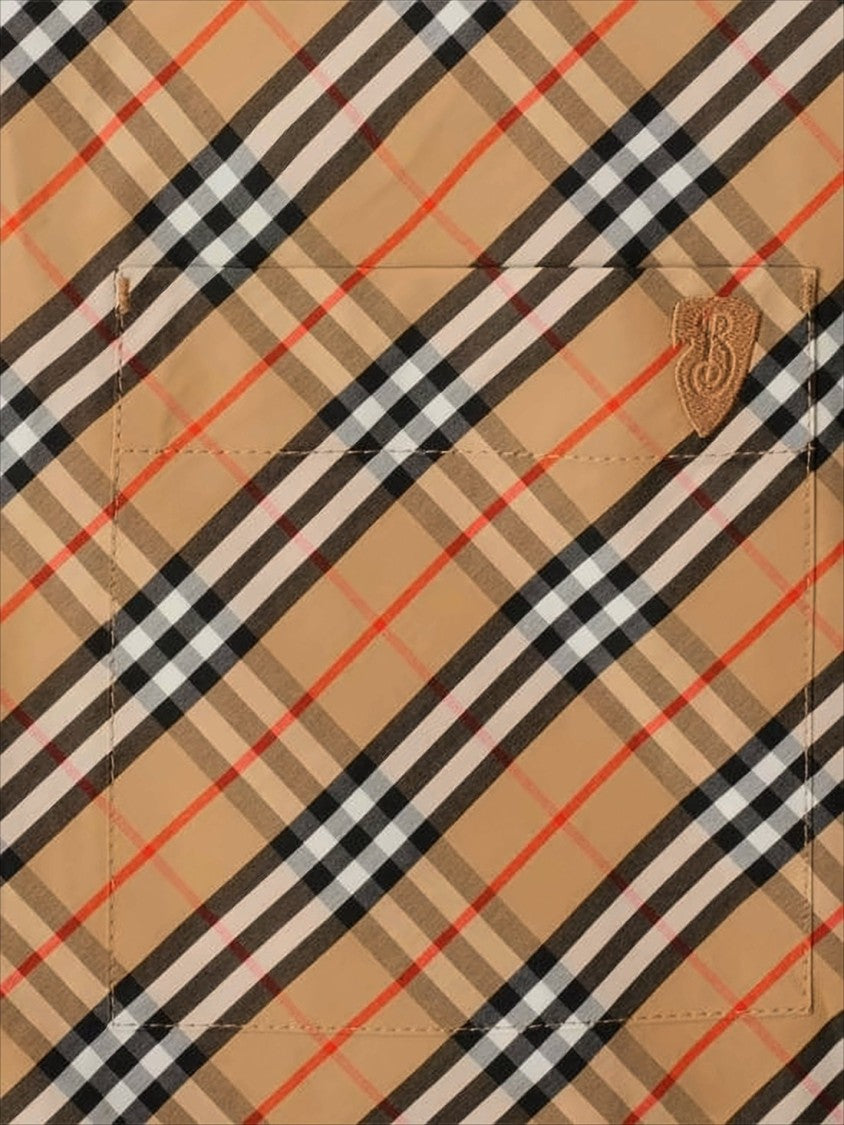 Burberry Cropped Check Pattern Blouse