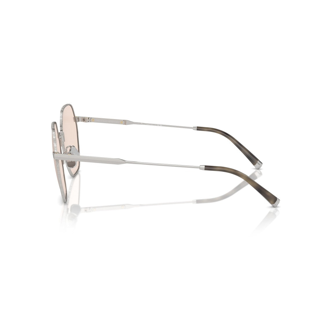 Brunello Cucinelli 0Bc1001t Geometric Titanium Sunglasses With Soft Pink Lenses