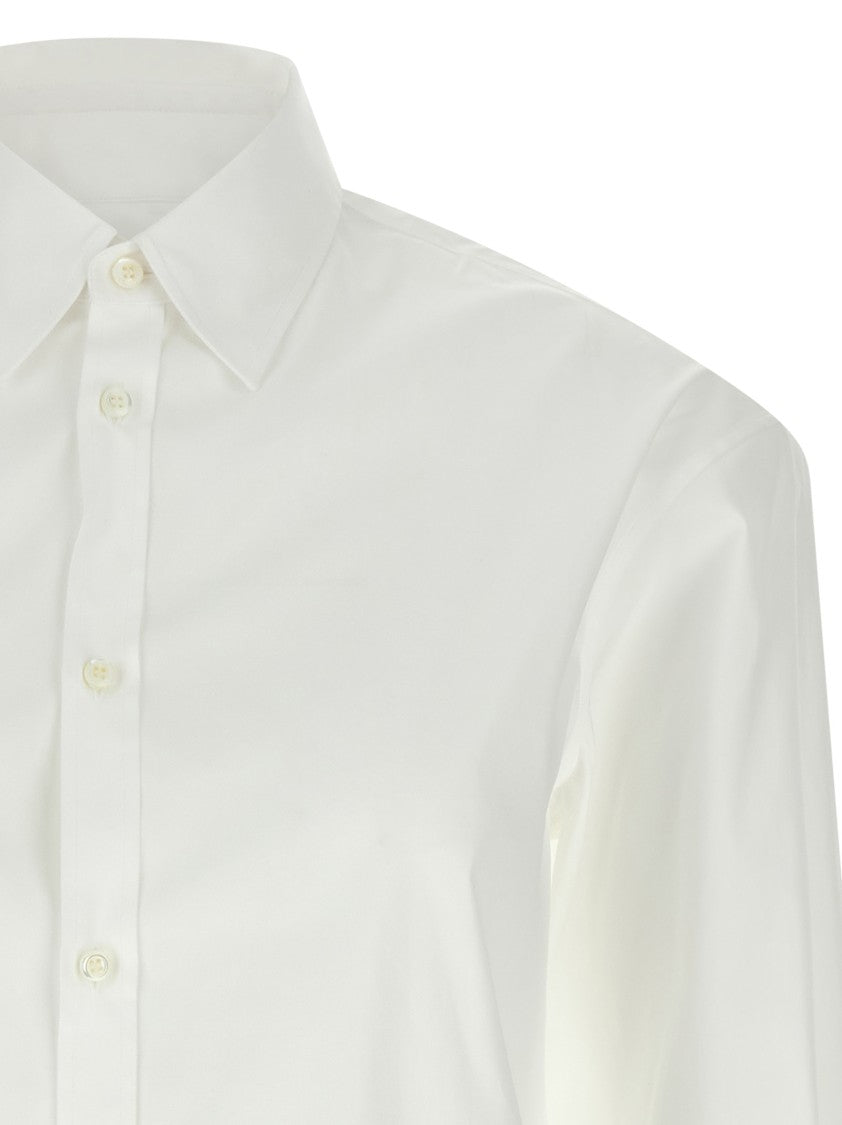Dsquared2 Wide Back Cut-Out Cotton Shirt With Drawstring Detail