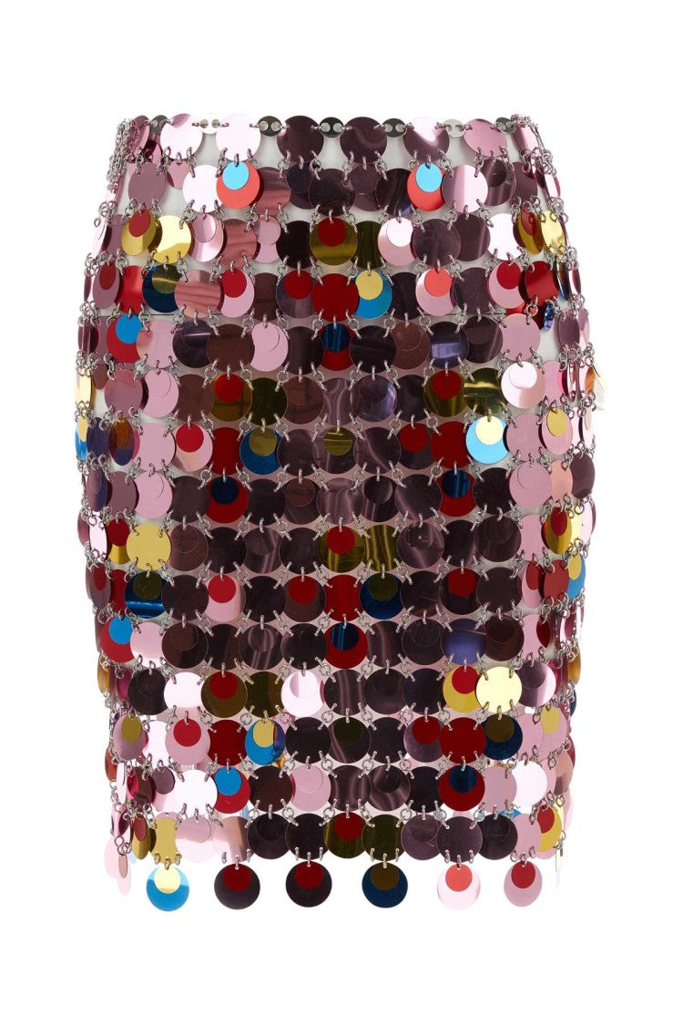Paco Rabanne Multicolor Midi Sequins Skirt