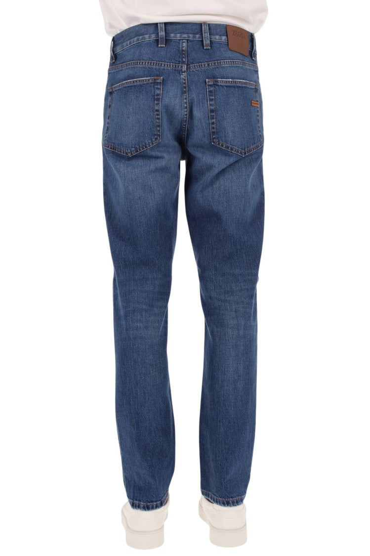 Zegna Classic Straight-Leg Jeans In Medium Blue Denim Wash
