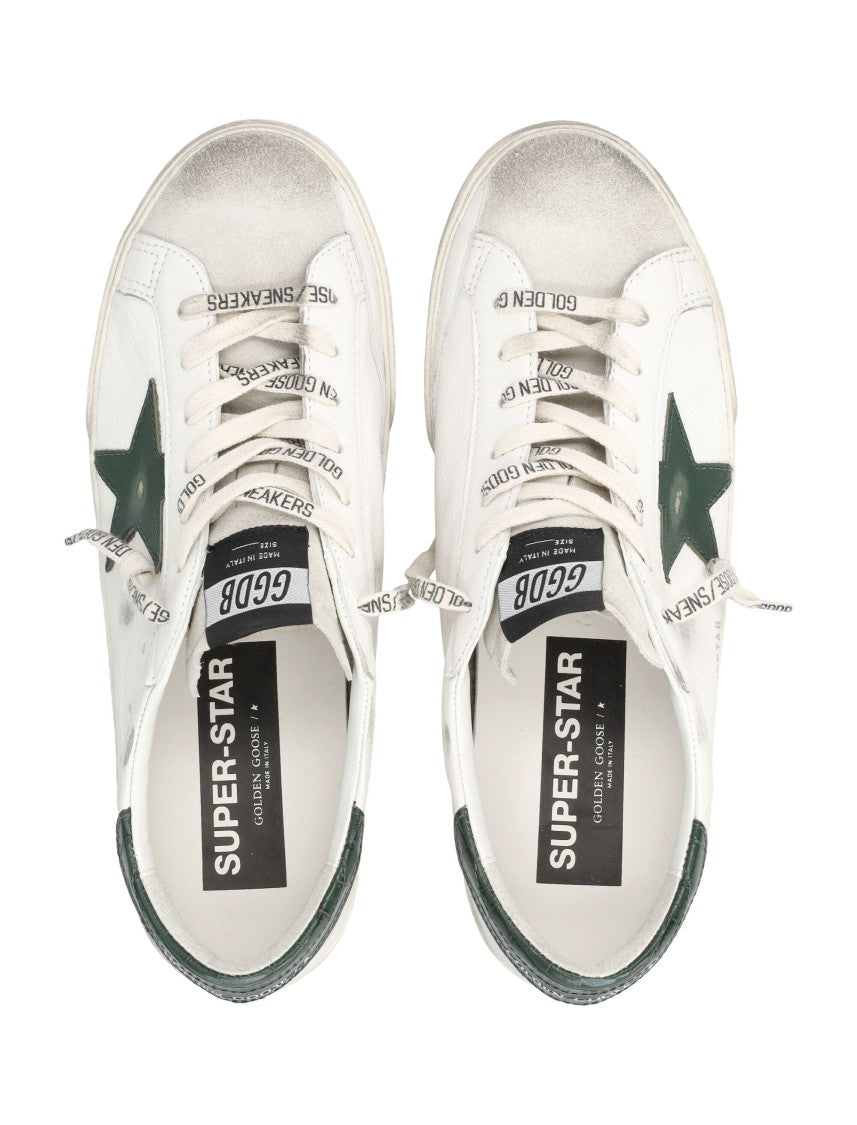 Golden Goose Super Star Green Accent Sneakers