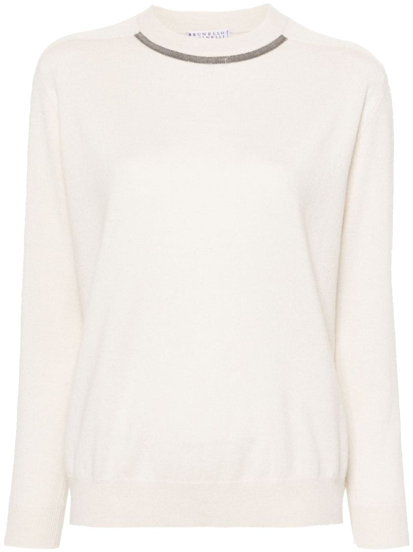 Brunello Cucinelli Crew Neck Long Sleeve Sweater With Refined Silhouette