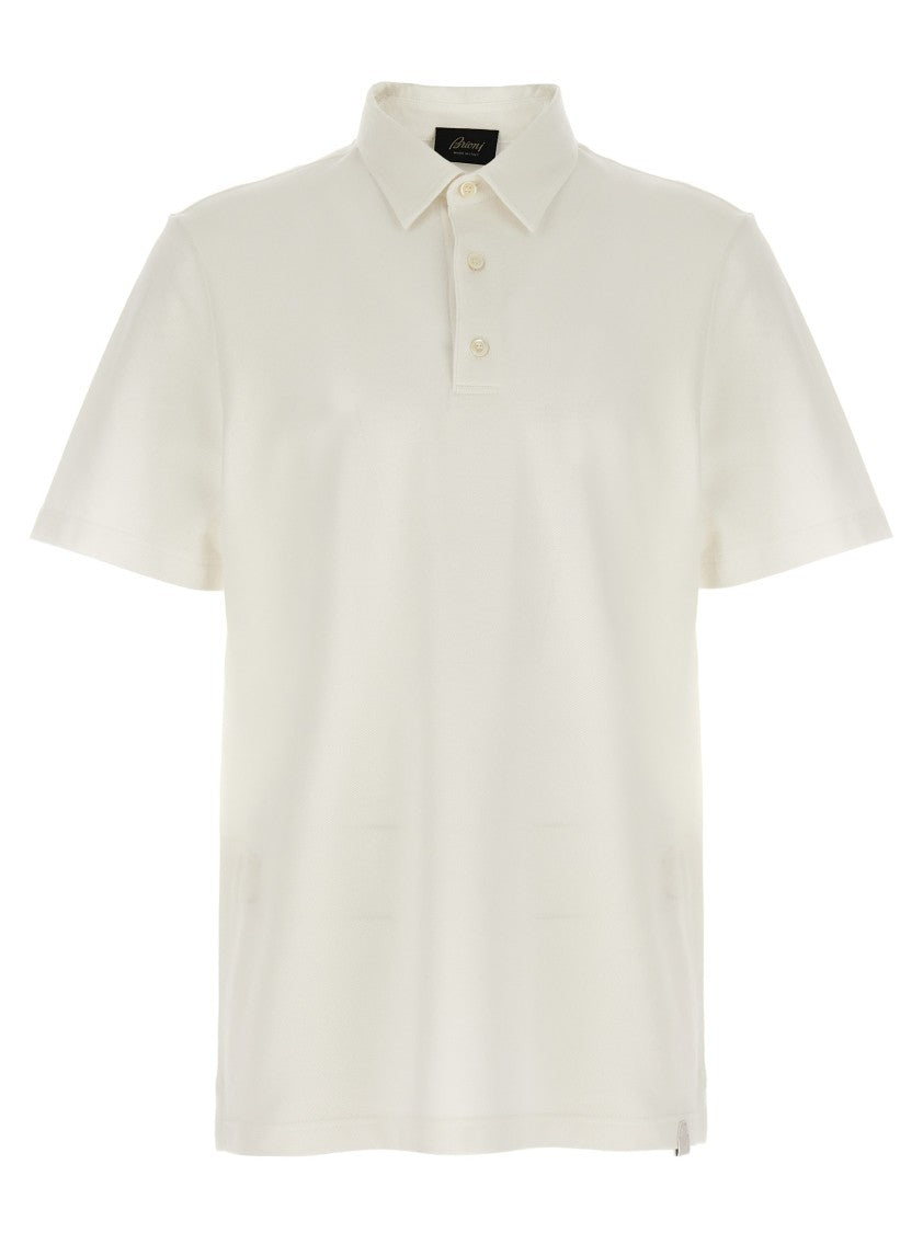 Brioni Piqué Cotton Polo Shirt With Structured Collar