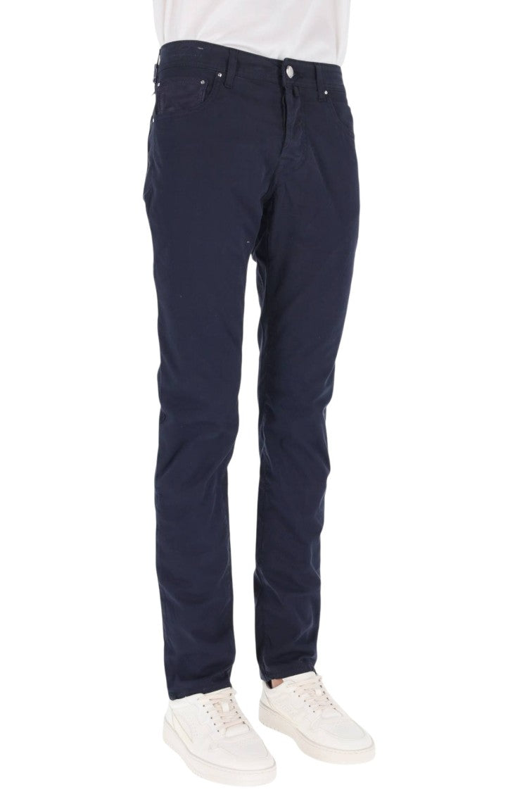 Jacob Cohen Tailored Five-Pocket Pants With Alcantara Detailing