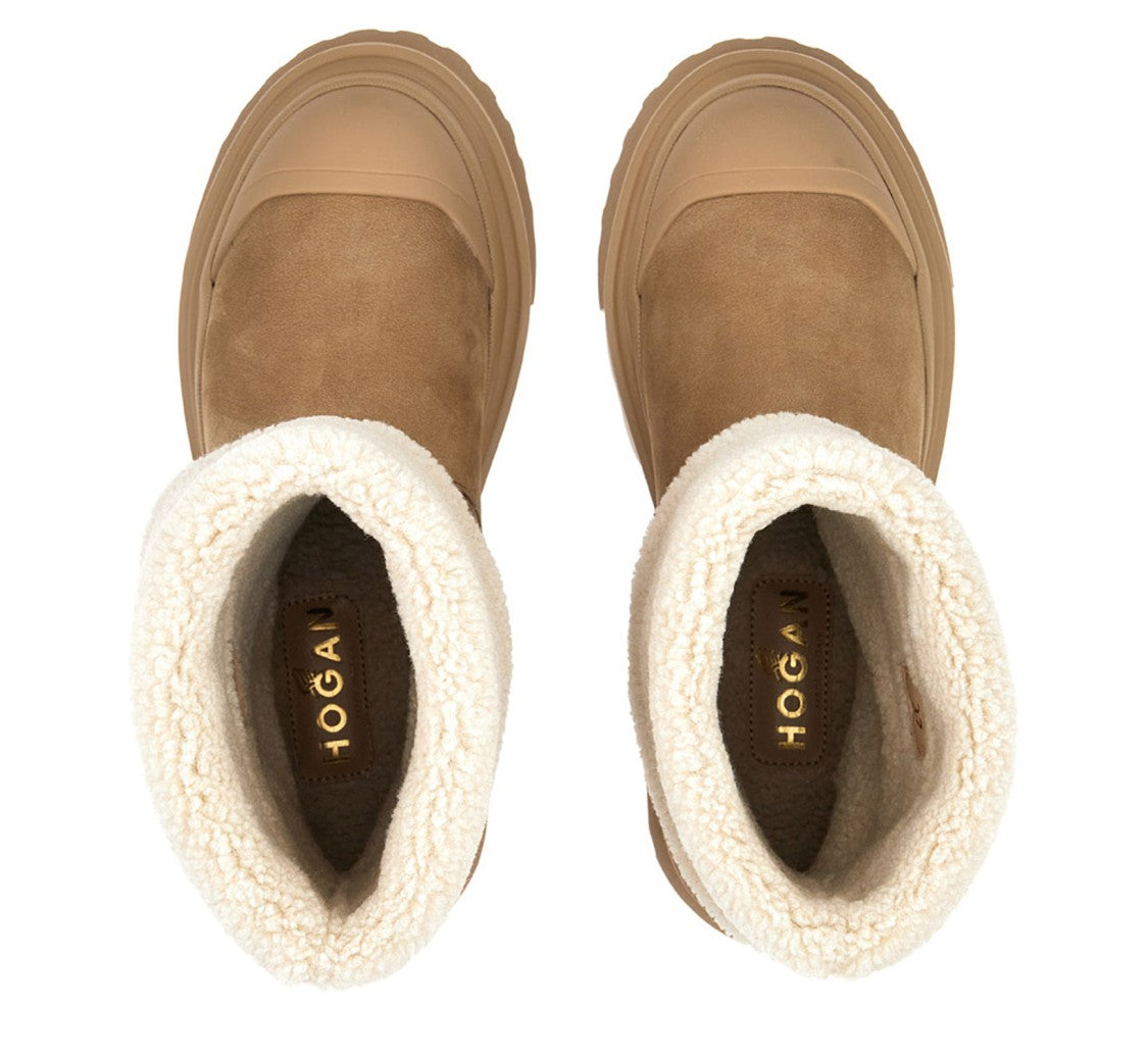 Hogan Ankle Boots With Bouclé Fleece Cuff
