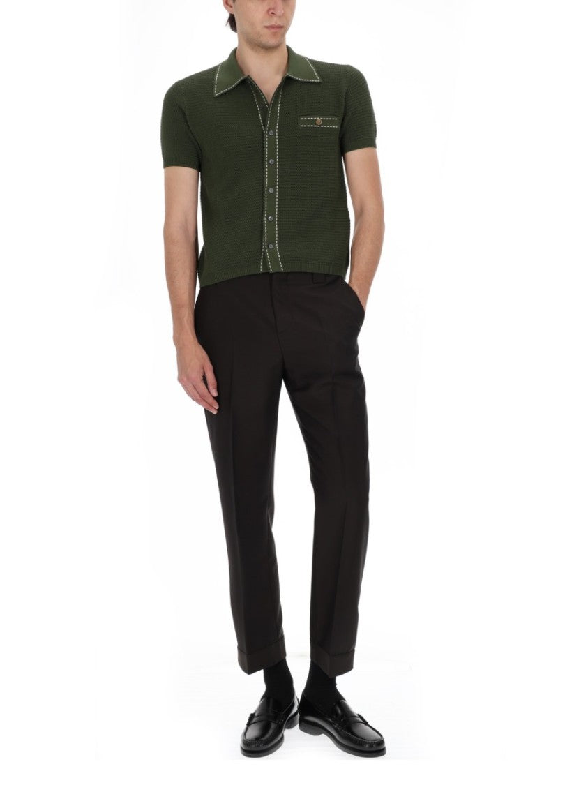 Versace Tailored Pressed Creases Wool Mohair Trousers
