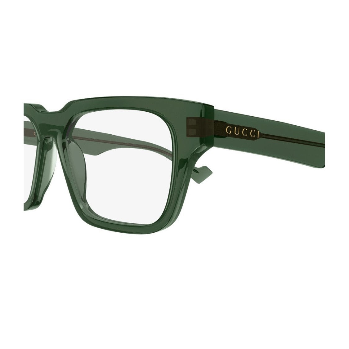 Gucci Translucent Green Recycled Acetate Rectangular Sunglasses