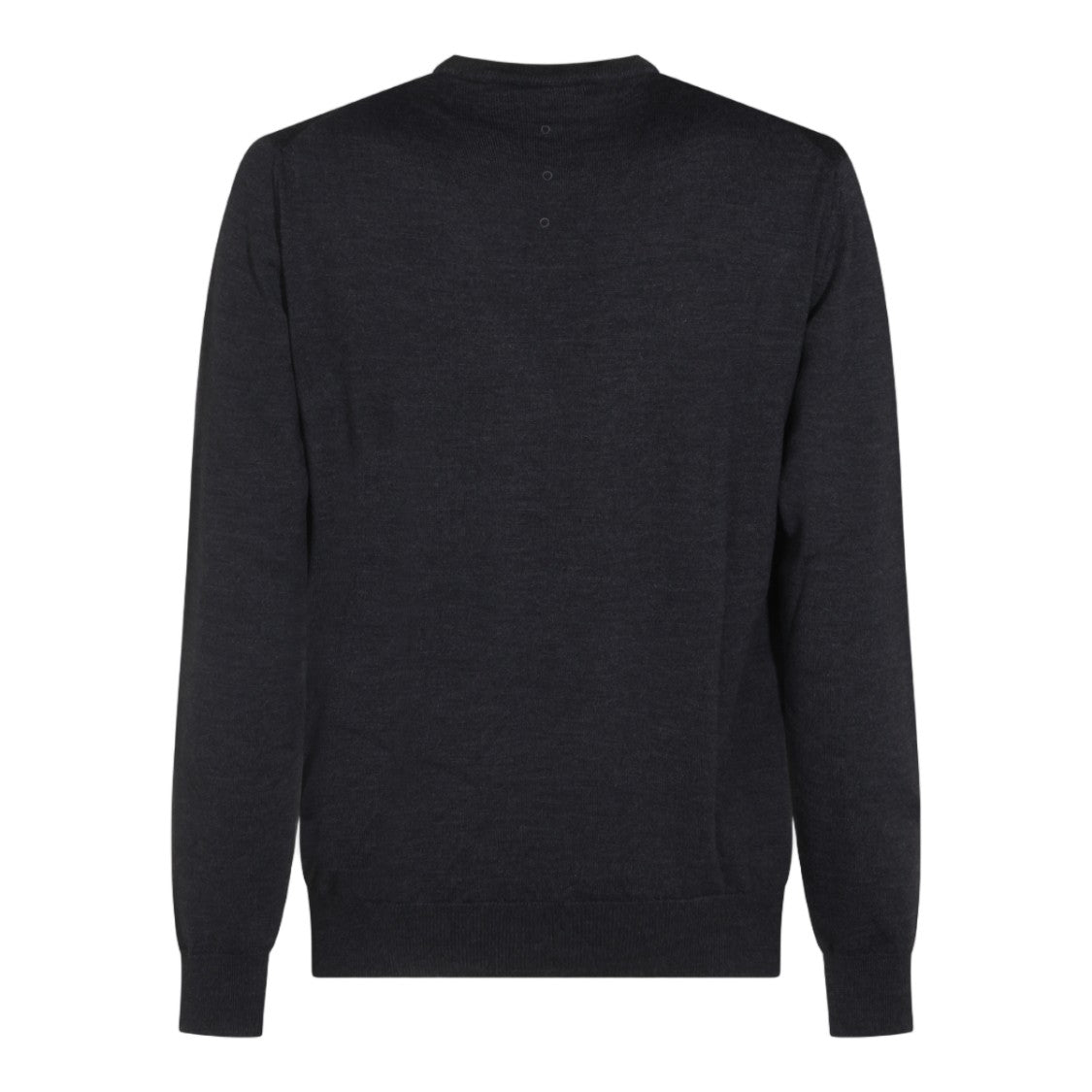 Premiata Minimalist Black Crew Neck Sweater With Ribbed Details