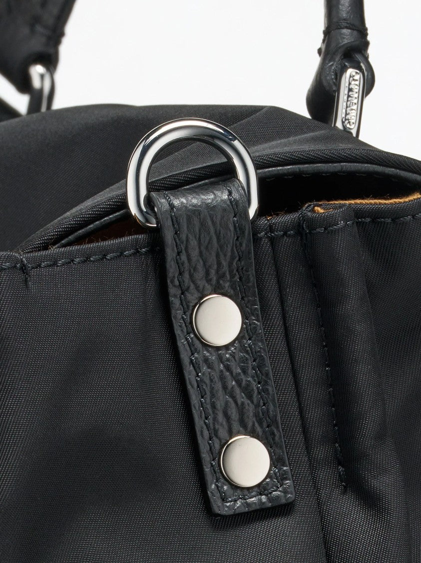 Zanellato Black Silver Turn-Lock Fabric Shoulder Bag