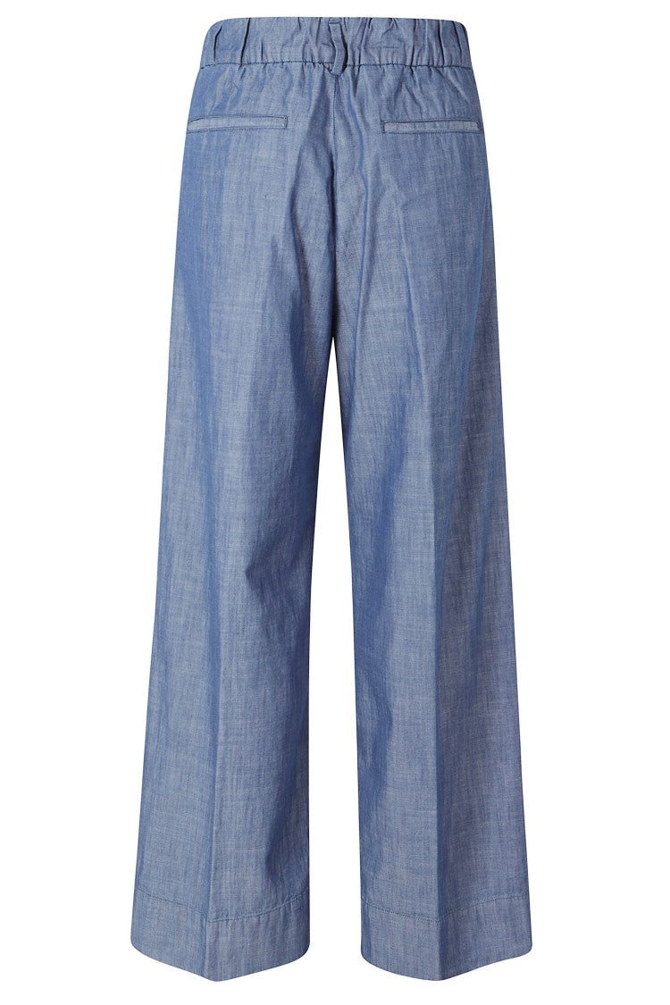 Myths Blue Ares Elastic-Waist Cotton Straight-Leg Pants