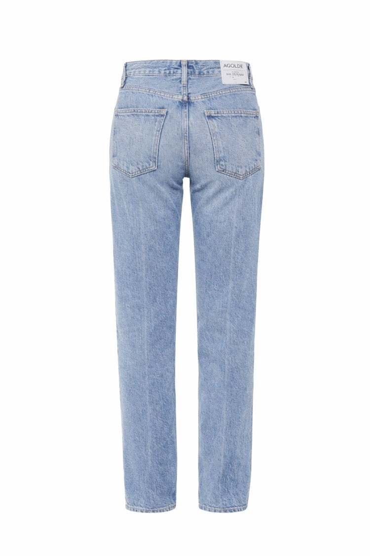 Agolde High-Rise Straight-Leg Denim Jeans With Classic Five-Pocket Design