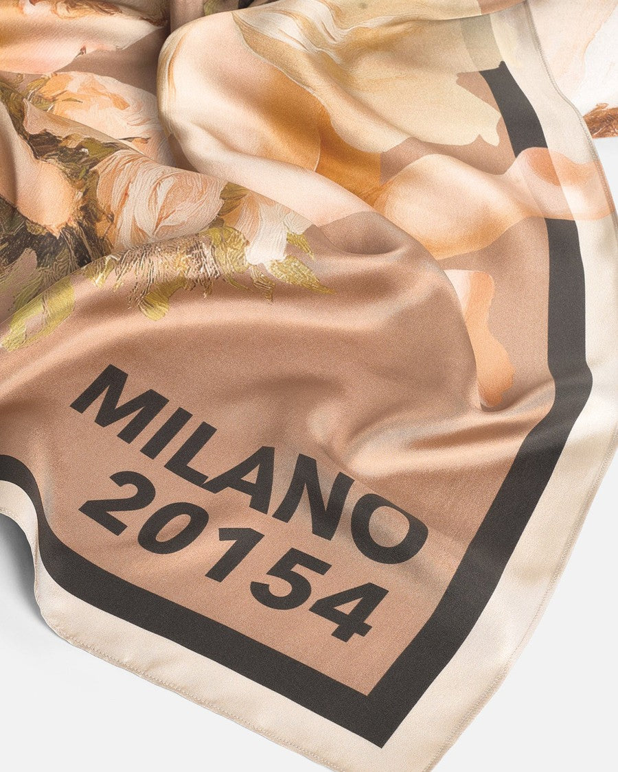 Fiorucci Bouquet Angels Print Viscose-Silk Scarf
