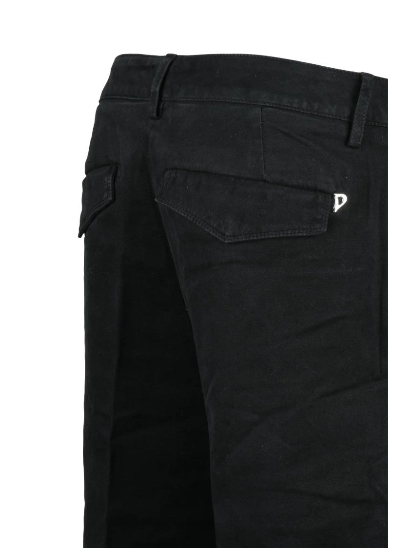 Dondup Black Camila Low-Rise Stretch Cotton Trousers